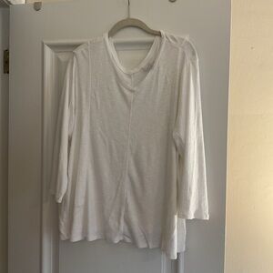 J.Jill white 3/4 sleeve loose tee shirt. Size XL.